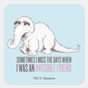 Sticker Carré Snuffleupagus   Parfois je regrette le passé