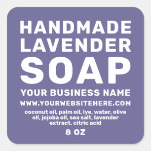 Sticker Carré Soap Lavande Fabriqué à la main moderne Corsican B