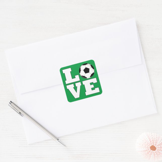 Sticker Carré Soccer AMOUR Fun Sports Joueur (Enveloppe)