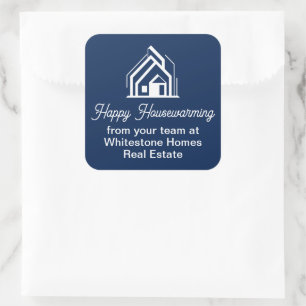 Sticker Carré Société immobilière personnalisée Realtor Bleu Mar