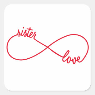 Sticker Carré Soeur amour, signe infini