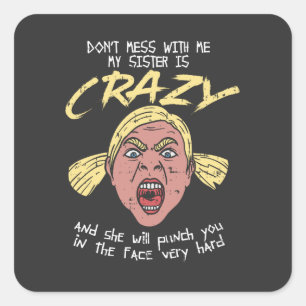 Sticker Carré Soeur folle