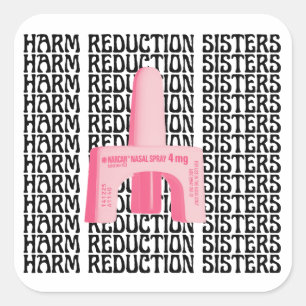 Sticker Carré Sœurs de la réduction des risques Pink Narcan