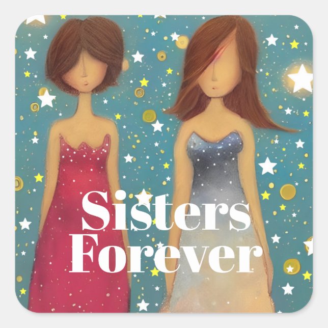 Sticker Carré Soeurs pour toujours (Devant)