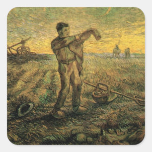 Sticker Carré Soir - Fin de journée par Vincent van Gogh