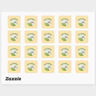 Sticker Carré Soirée alpaka Hello Summer Alpaca