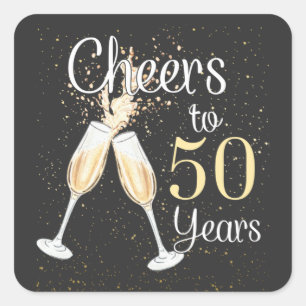 Sticker Carré Soirée de 50 ans 50e anniversaire