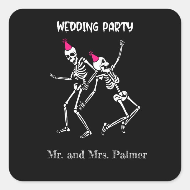 Sticker Carré Soirée de mariage de Witchy Goth Halloween (Devant)
