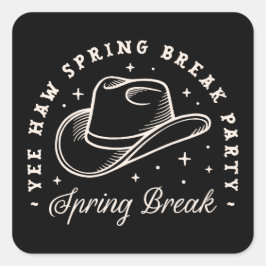 Sticker Carré soirée de printemps discothèque cowgirl western no