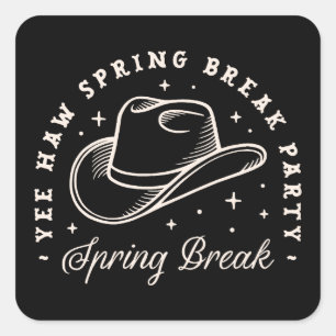 Sticker Carré soirée de printemps discothèque cowgirl western no