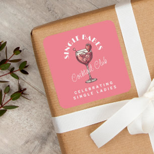 Sticker Carré Soirée Filles Célibataires Cocktail Rose