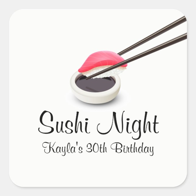 Sticker Carré Soirée Sushi (Devant)