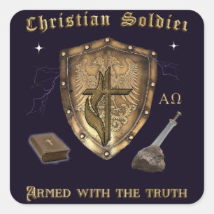 Sticker Carré Soldat chrétien