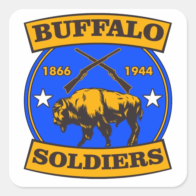 STICKER CARRÉ SOLDATS DE BUFFALO LOGO GUERRE CIVILE (Devant)
