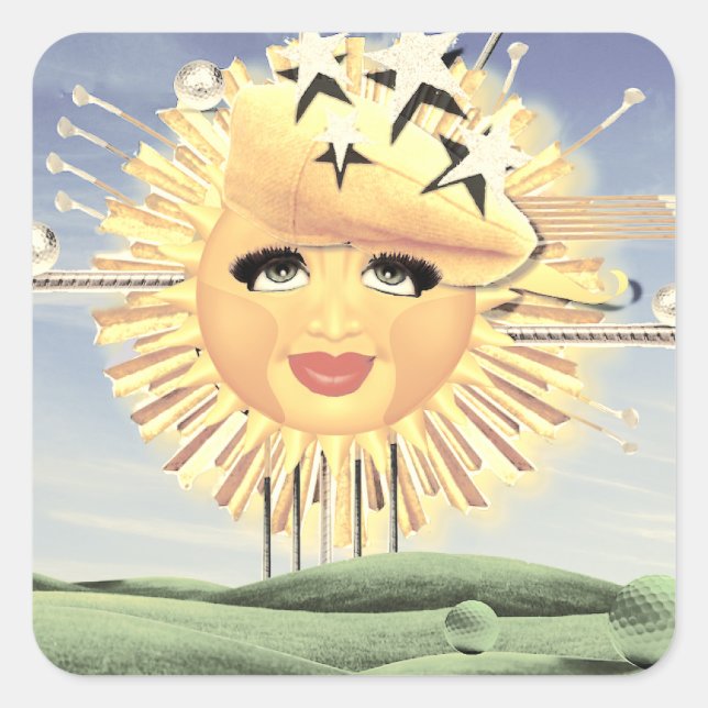 STICKER CARRÉ SOLEIL GOLF SOLEIL ! (Devant)
