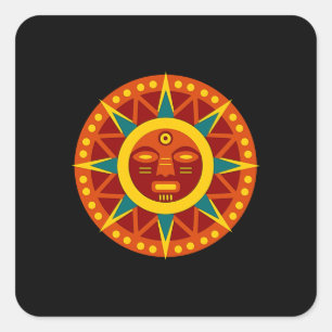 Sticker Carré Soleil Inca