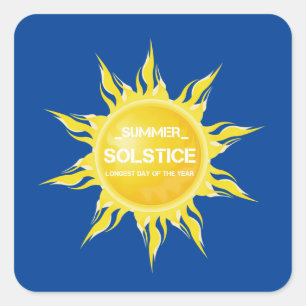 Sticker Carré Solstice d'été bleu le plus long jour de l'année