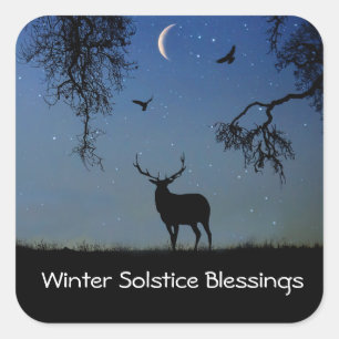 Sticker Carré Solstice d'hiver Elk de vacances