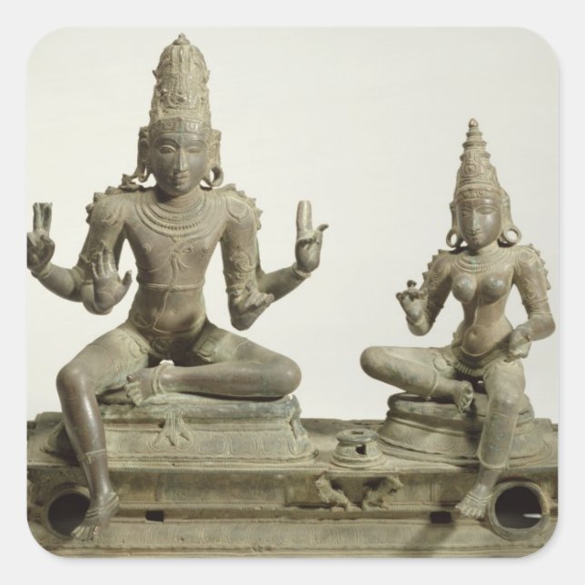 Sticker Carré Somaskanda, Chola, Tamil Nadu (bronze) (Devant)