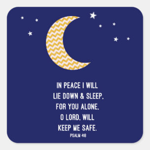 Sticker Carré Sommeil paisible, lune, vers d'arrière - plan de