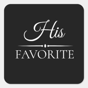 Sticker Carré "Son Favori" Mariage Favor Treat