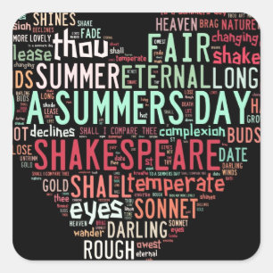 Sticker Carré Sonnet de Shakespeare