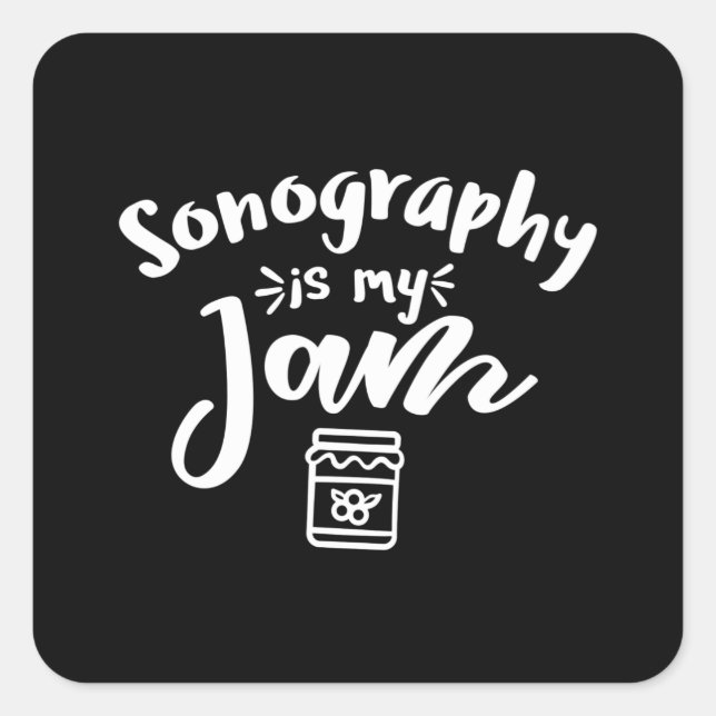 Sticker Carré Sonographe, Ultrasound technologie idée cadeau (Devant)