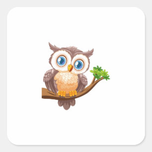 Sticker Carré Sooty Owl