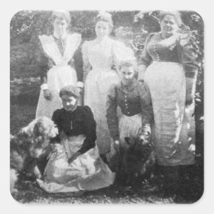 Sticker Carré Sophia Farrell et domestiques, 1899