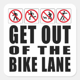 Sticker Carré Sortez de la ruelle de vélo