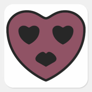 Sticker Carré Sortie visage coeur