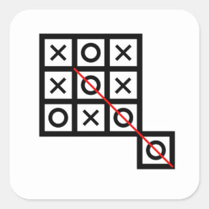 Sticker Carré sortir de la boîte tic tac toe extra smart clev