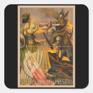 Sticker Carré Sottoscrivete al Prestito - Guerre en Italie Vinta
