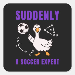 Sticker Carré Soudain un expert de football