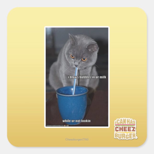 Sticker Carré Souffle des bulles dans notre lait (Devant)