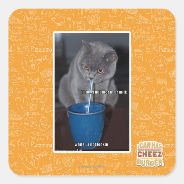 Sticker Carré Souffle des bulles dans notre lait (Devant)