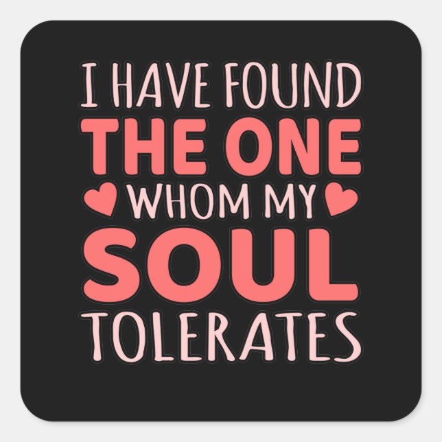 Sticker Carré Soul Mate Valentine Romantique Valentines Jour Cou (Devant)