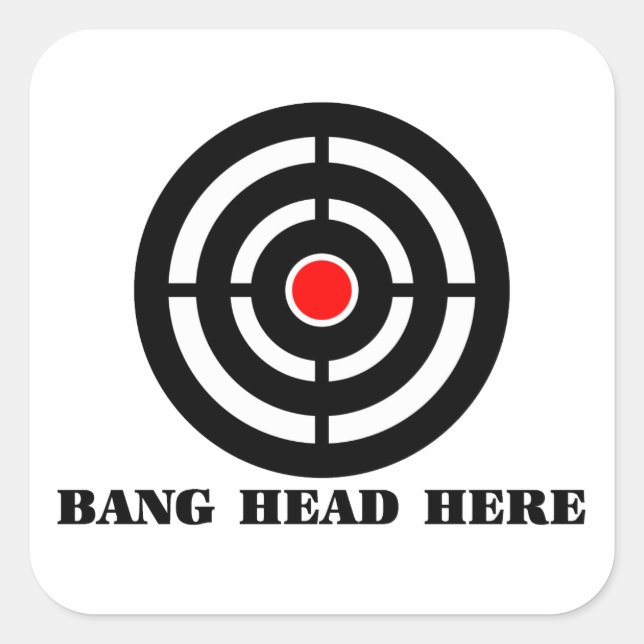 Sticker Carré Soulagement du stress ergonomique : Tête de bang i (Devant)