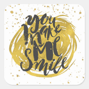 Sticker Carré Sourire