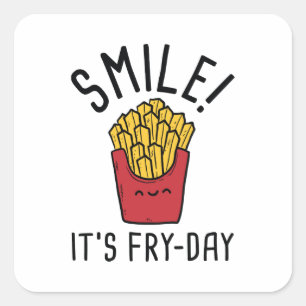 Sticker Carré Sourire ! C'est Friture-Jour