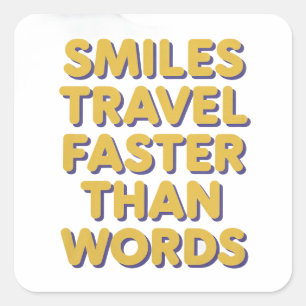 Sticker Carré Sourires Voyager plus vite
