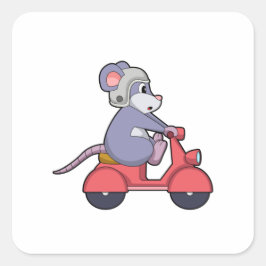 Sticker Carré Souris comme Biker avec Scooter.PNG