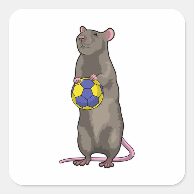 Sticker Carré Souris de Handball Sports (Devant)