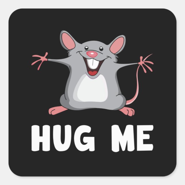 Sticker Carré Souris Rat Animal Animaux Animaux Fromage Aimer Dr (Devant)