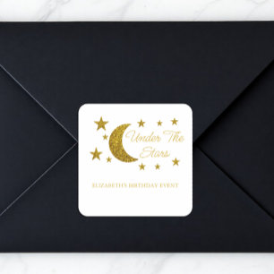 Sticker Carré Sous les étoiles Anniversaire