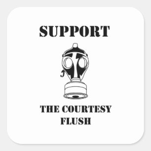 Sticker Carré Soutenez le flux de courtoisie