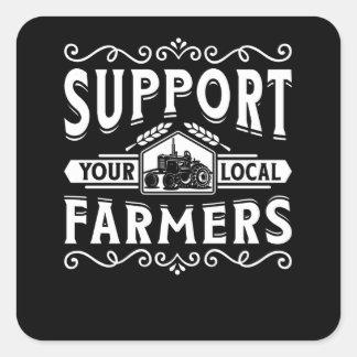 Sticker Carré Soutenez vos agriculteurs locaux