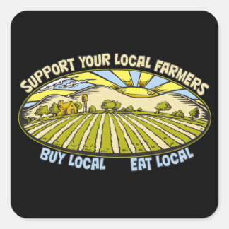 Sticker Carré Soutenez vos agriculteurs locaux