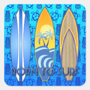 Sticker Carré Soutenu pour surfer