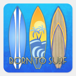 Sticker Carré Soutenu pour surfer